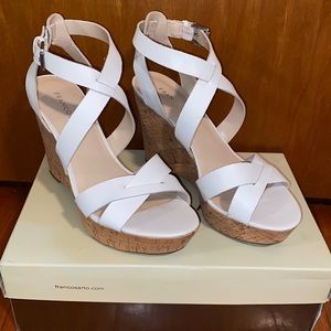 Franco Sarto White Wedges